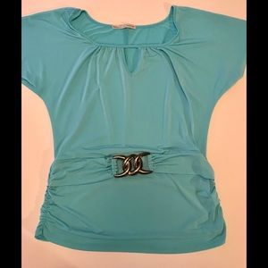 Maurices Keyhole Aqua Blue Dress Top
